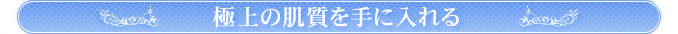 極上の肌質を手に入れる